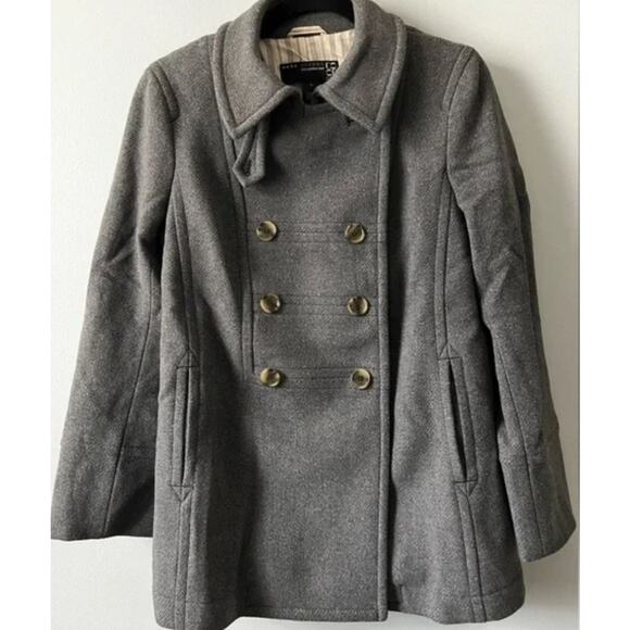 MARC JACOBS Womens Gray Double Breast Peacoat Size M 100% Wool - Picture 1 of 12